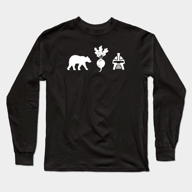 Bears, Beets, BSG Long Sleeve T-Shirt by RisaRocksIt